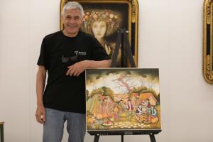 GLST, zakljucek tabora, Martin Pap ob svojem delu, foto Alenka Strazisar Lamovsek (12)